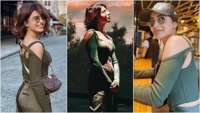 Samantha Ruth Prabhu embraces monotone fashion in New York during Natural History Museum visit. (Instagram) Samantha Ruth Prabhu embraces monotone fashion in New York during Natural History Museum visit. (Instagram)