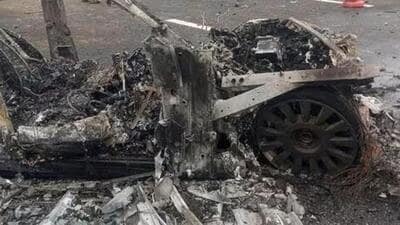 The charred remains of the Rolls-Royce (HT Photo) The charred remains of the Rolls-Royce (HT Photo)