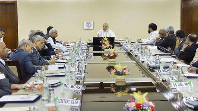 Union home minister Amit Shah addresses the concluding session of the two-day ‘National Security Strategies Conference 2023’, in New Delhi (PTI)