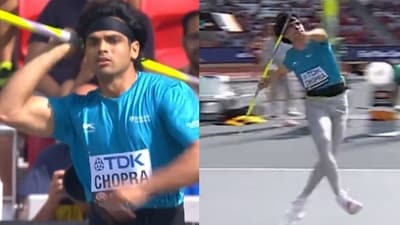 World Athletics Championships: Neeraj Chopra topped men's javelin throw qualification. World Athletics Championships: Neeraj Chopra topped men's javelin throw qualification.