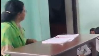 The teacher got a Muslim kid slapped by other students in a viral video from Muzaffarnagar's Neha Public School. NCPCR has appealed every one to not share the video.