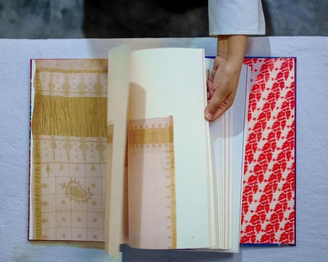 Text is kept to a minimum so that the language of the textiles could speak to the reader more than cursory words. (Courtesy Ahalya Matthan) Text is kept to a minimum so that the language of the textiles could speak to the reader more than cursory words. (Courtesy Ahalya Matthan)