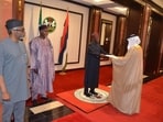 UAE Ambassador Salem Saeed Al Shamsi presented his credentials to Nigerian President Bola Ahmed Tinubu in Abuja. (image source:X/@UAEEmbassyNGR)
