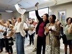 Ohio voters celebrate rejecting Issue 1, which aimed to complicate constitutional changes, impacting the upcoming abortion rights vote. Pic source: AP news
Ohio voters celebrate rejecting Issue 1, which aimed to complicate constitutional changes, impacting the upcoming abortion rights vote. Pic source: AP news