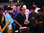 Rajinikanth during Jailer celebration. Rajinikanth during Jailer celebration.