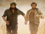 Sunny Deol (left) in a still from Gadar 2.