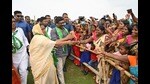 Jharkhand chief minister Hemant Soren delivered an emotionally charged speech during his rally for Dumri assembly by-election (HT Photo)