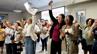 Ohio voters celebrate rejecting Issue 1, which aimed to complicate constitutional changes, impacting the upcoming abortion rights vote. Pic source: AP news