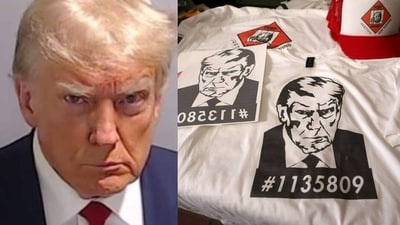 Donald Trump's 'mugshot', merchandise related to it (File/ Reuters)