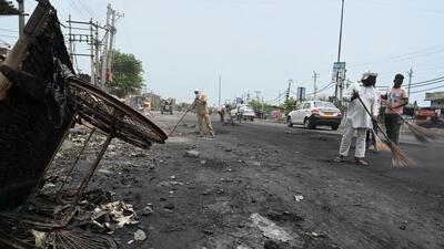 Dozens of shops in Nuh and Gurugram and religious places were burnt or vandalised by mobs during and after the July 31 violence in Nuh. (Parveen Kumar/HT PHOTO) Dozens of shops in Nuh and Gurugram and religious places were burnt or vandalised by mobs during and after the July 31 violence in Nuh. (Parveen Kumar/HT PHOTO)