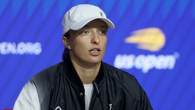 Iga Swiatek of Poland fields questions from the media during the US Open at the USTA Billie Jean King National Tennis Center (Getty Images via AFP) Iga Swiatek of Poland fields questions from the media during the US Open at the USTA Billie Jean King National Tennis Center (Getty Images via AFP)