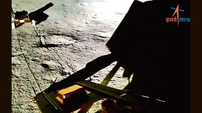 Isro says Pragyan rover is roaming around Shiv Shakti Point in pursuit of lunar secrets at the South Pole. (ISRO twitter) Isro says Pragyan rover is roaming around Shiv Shakti Point in pursuit of lunar secrets at the South Pole. (ISRO twitter)