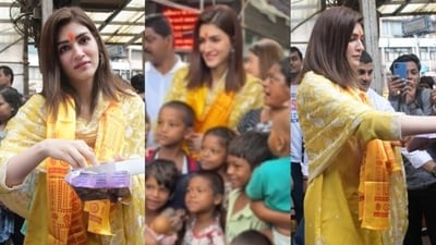 Kriti Sanon outside the Siddhivinayak Temple in Mumbai. Kriti Sanon outside the Siddhivinayak Temple in Mumbai.