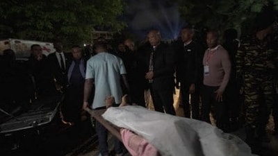 A video shows a person being taken to a hospital in Antananarivo on August 25, 2023, after a crowd rush at a stadium. Over 12 people were killed in a crush during the opening ceremony of the Indian Ocean Island Games in Madagascar.
( Pic Source: X/@thaiparampil)