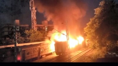 “Carrying inflammable articles like gas cylinders, crackers, acid, Kerosene, petrol, thermic welding, stove, etc. and explosives is a punishable offence under sections 67,164 and 165 of Railways Act of 1989,” mentioned the statement from Southern Railway. (PTI) “Carrying inflammable articles like gas cylinders, crackers, acid, Kerosene, petrol, thermic welding, stove, etc. and explosives is a punishable offence under sections 67,164 and 165 of Railways Act of 1989,” mentioned the statement from Southern Railway. (PTI)