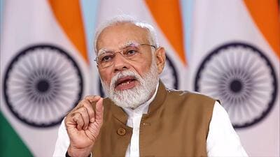 Prime Minister Narendra Modi addresses the G20 Culture Ministers' Meet in Varanasi via video conference on Saturday. (ANI)