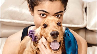 Rashmika Mandanna with her dog, Aura Rashmika Mandanna with her dog, Aura