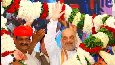 Union minister for home affairs and cooperation Amit Shah at the 'Sahakar Kisan Sammelan' in Rajasthan’s Gangapur on Saturday. (X/Amit Shah) Union minister for home affairs and cooperation Amit Shah at the 'Sahakar Kisan Sammelan' in Rajasthan’s Gangapur on Saturday. (X/Amit Shah)