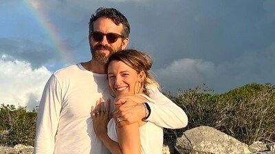 Ryan Reynolds poses with birthday girl Blake Lively in new pictures he posed of the couple. Ryan Reynolds poses with birthday girl Blake Lively in new pictures he posed of the couple.