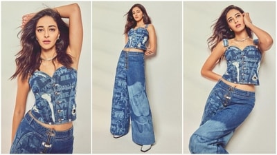 Another day, another glam look from Ananya Pandey. With her back-to-back promotional looks of Dream Girl 2, Ananya is proving her fashion finesse. After donning a chic corset dress, this time the actress got decked up in a denim outfit. With her undeniable beauty, stunning outfits and amazing fashion sense, Ananya is a true fashion icon. (Instagram/@ananyapanday) Another day, another glam look from Ananya Pandey. With her back-to-back promotional looks of Dream Girl 2, Ananya is proving her fashion finesse. After donning a chic corset dress, this time the actress got decked up in a denim outfit. With her undeniable beauty, stunning outfits and amazing fashion sense, Ananya is a true fashion icon. (Instagram/@ananyapanday)