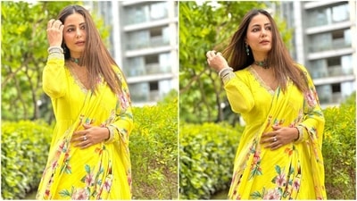 The actress gave her followers a sweet surprise on Friday as she took to Instagram to upload a series of pictures accompanied by the caption "The joy of dressing up". (Instagram/@realhinakhan) The actress gave her followers a sweet surprise on Friday as she took to Instagram to upload a series of pictures accompanied by the caption "The joy of dressing up". (Instagram/@realhinakhan)