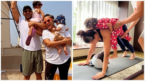 Neha Dhupia with kids. Neha Dhupia with kids.