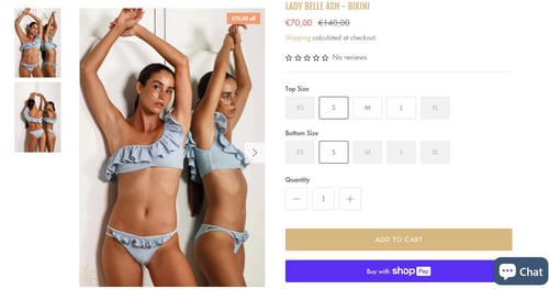 The price of the blue bikini worn by Mouni Roy on the beach. (aanoukisswimwear.com) The price of the blue bikini worn by Mouni Roy on the beach. (aanoukisswimwear.com)