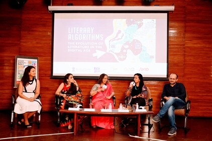 The author (centre) at the NGMA, Mumbai, discussing digital literature (The Author) The author (centre) at the NGMA, Mumbai, discussing digital literature (The Author)