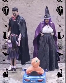 Neha Dhupia and family at a Halloween party. Neha Dhupia and family at a Halloween party.