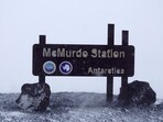 A sign is photographed at McMurdo Station on Dec. 4, 2018. The Associated Press found a pattern of women working in Antarctica who said their claims of sexual harassment or assault had been minimized by their employers. The AP investigation came after the National Science Foundation published a report in 2022 in which 59% of women said they'd had a negative experience of harassment or assault while on the ice. (National Science Foundation via AP)
