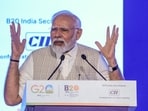 Prime minister Narendra Modi addresses the B20 Summit India 2023, in New Delhi on Sunday. Prime minister Narendra Modi addresses the B20 Summit India 2023, in New Delhi on Sunday.