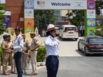 Rehearsals for the delegates ahead of G20 summit at Bharat Mandapam, Pragati Maidan. Rehearsals for the delegates ahead of G20 summit at Bharat Mandapam, Pragati Maidan.