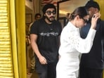 Arjun Kapoor and Malaika Arora spotted at a restaurant on Sunday. Arjun Kapoor and Malaika Arora spotted at a restaurant on Sunday.