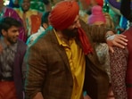 Sunny Deol, Utkarsh Sharma and Ameesha Patel in a still from Gadar 2. 