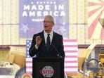 File - Apple CEO Tim Cook speaks at the Taiwan Semiconductor Manufacturing Company facility under construction in Phoenix, on Dec. 6, 2022. Multinational corporations are seeking to produce more items - especially semiconductors - in the United States. Apple will use chips made at the facility. (AP Photo) File - Apple CEO Tim Cook speaks at the Taiwan Semiconductor Manufacturing Company facility under construction in Phoenix, on Dec. 6, 2022. Multinational corporations are seeking to produce more items - especially semiconductors - in the United States. Apple will use chips made at the facility. (AP Photo)