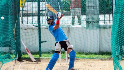 India's Virat Kohli bats during a practice session (BCCI Twitter) India's Virat Kohli bats during a practice session (BCCI Twitter)