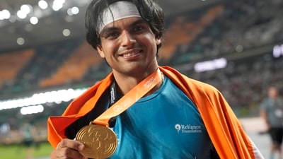 Neeraj Chopra is on the top of the world. (AP) Neeraj Chopra is on the top of the world. (AP)