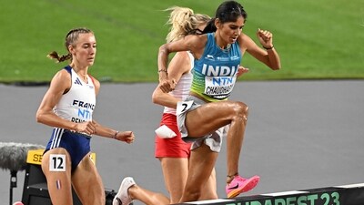 Parul Chaudhary finished 11th in the women's 3000m steeplechase. She managed a time of 9:15.31s, thus securing qualification to the 2024 Paris Olympics. (AFP) Parul Chaudhary finished 11th in the women's 3000m steeplechase. She managed a time of 9:15.31s, thus securing qualification to the 2024 Paris Olympics. (AFP)
