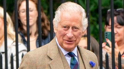 Britain's King Charles III arrives to inspect Balaklava Company, 5th Battalion, The Royal Regiment of Scotland, at the gates of Balmoral. (AFP) Britain's King Charles III arrives to inspect Balaklava Company, 5th Battalion, The Royal Regiment of Scotland, at the gates of Balmoral. (AFP)