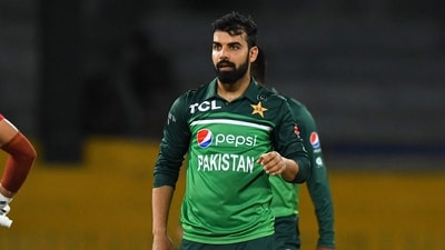 Pakistan's Shadab Khan (R) looks towards Afghanistan's Shahidullah Kamal (L) after dismissing him during the third ODI (AFP) Pakistan's Shadab Khan (R) looks towards Afghanistan's Shahidullah Kamal (L) after dismissing him during the third ODI (AFP)