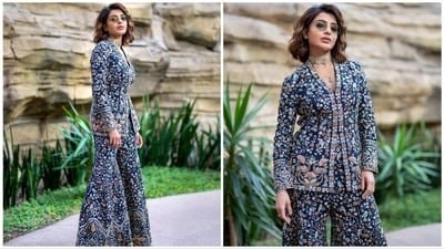 Amid her busy schedule promoting her upcoming movie "Khushi," scheduled for release on September 1, Samantha Prabhu shares glimpses of her USA visit on her Instagram, showcasing her wearing an exquisite jacket set from Anita Dongre's collection. (Instagram/@samantharuthprabhuofficial) Amid her busy schedule promoting her upcoming movie "Khushi," scheduled for release on September 1, Samantha Prabhu shares glimpses of her USA visit on her Instagram, showcasing her wearing an exquisite jacket set from Anita Dongre's collection. (Instagram/@samantharuthprabhuofficial)