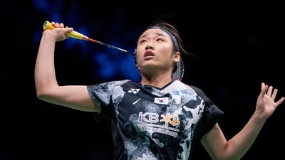 South Korea's An Se-young in action at the BWF World Championships (AP)