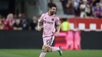 Lionel Messi #10 of Inter Miami CF controls the ball in the second half during match between Inter Miami CF and New York Red Bulls. (Getty Images via AFP)