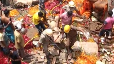 Police said they suspect that several people are still stuck under the rubble. (PTI) Police said they suspect that several people are still stuck under the rubble. (PTI)