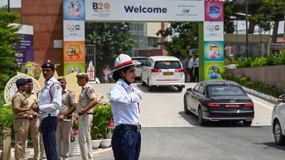Rehearsals for the delegates ahead of G20 summit at Bharat Mandapam, Pragati Maidan. (HT Photo) Rehearsals for the delegates ahead of G20 summit at Bharat Mandapam, Pragati Maidan. (HT Photo)