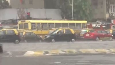 Heavy rain lashes parts of Mumbai. (X/ ANI) Heavy rain lashes parts of Mumbai. (X/ ANI)