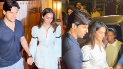 Sidharth Malhotra and Kiara Advani outside a restaurant in Bandra. Sidharth Malhotra and Kiara Advani outside a restaurant in Bandra.