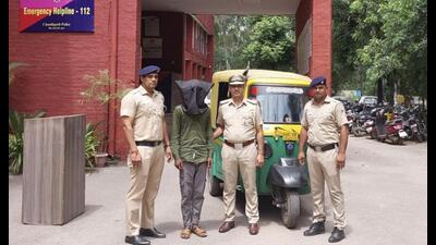 The accused in custody of Chandigarh Police. (HT Photo) The accused in custody of Chandigarh Police. (HT Photo)