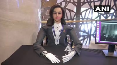 Female robot Vyommitra designed for India's Gaganyaan mission.