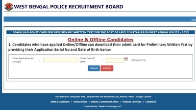 West Bengal Police releases admit card for Lady Constable recruitment exam 2023; download from wbpolice.gov.in West Bengal Police releases admit card for Lady Constable recruitment exam 2023; download from wbpolice.gov.in